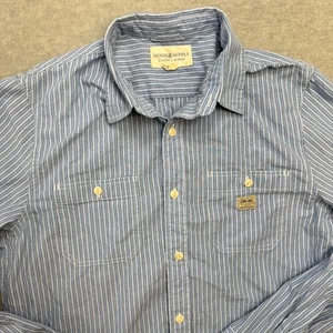 Denim & Supply Ralph Lauren Shirt Large Blue Striped Railroad Style Workshirt - Picture 1 of 8