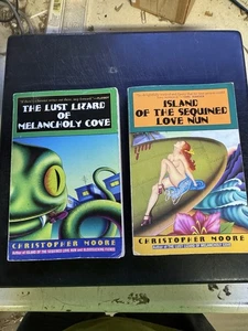 Christopher Moore Book Lot Lust Lizard Melancholy Cove Island Sequined Love Nun - Imagen 1 de 6