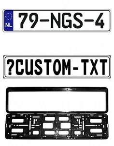 New Netherlands EEC European Front License Plate(Custom) & Mounting Frame - Imagen 1 de 1