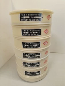 6 Stück - Labor Standard Prüfsiebe PVC Nylon 20 cm Netzöffnung + Deckel & Boden  - Bild 1 von 9