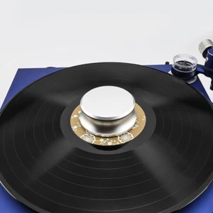 Record Player Weight Stabilizer for Vinyl LP Turntable Tall, Silver - Picture 1 of 9