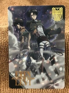 Tarjeta de oblea Attack on Titan Eren Levi No. 18 personajes colección juguete 2014 Japón - Imagen 1 de 13