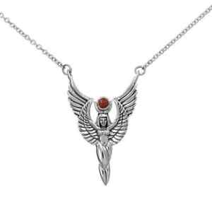 Egyptian Winged Isis Goddess Sterling Silver Necklace Peter Stone Oberon Zell