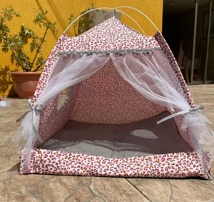 NEW Dog bed Cat bed pet Tent pink dog bed small to Medium New 20in by 20 in  - Picture 1 of 11