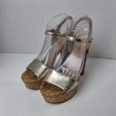 Tacón bloque Nine West Clavel metálico dorado para mujer talla 8,5 Foto 1 de 4