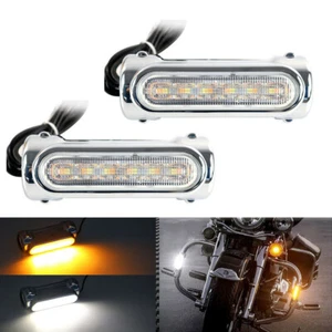 2Pcs 32mm Highway Switchback Driving Turn Crash Bar Light Kit For Harley Victory - Picture 1 of 13