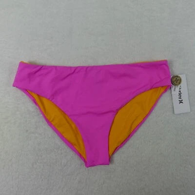 Parte inferior de bikini Hurley para mujer grande rosa naranja lisa reversible cobertura completa Foto 1 de 4