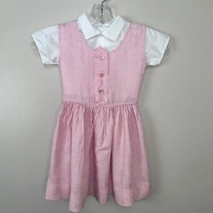 Vintage 1960s Pink Jumper Dress White Blouse Set 60s Robyn Sue Fashions Size 5 - Picture 1 of 8