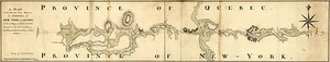 GRAN PÓSTER XXXXL 16"x84" mapa de pared 1772 Vermont Quebec línea de división de Nueva York - Imagen 1 de 2