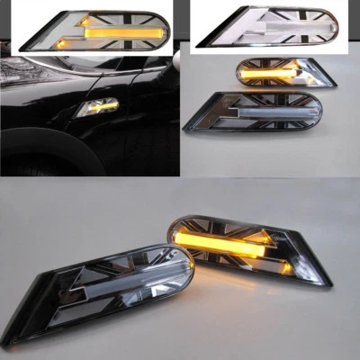 FRECCE LED FRECCE LATERALI UNION JACK BLACK per MINI COOPER R56 R55 R57 R58 R59 - Immagine 1 di 4