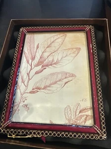 Jay Strongwater, 5x7” Red Burgundy Stone Edge Frame Laeticia Brand New In Box - Picture 1 of 8