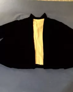 FABULOUS VINTAGE BLACK VELVET FLARE JACKET WITH BACK BOW *PROM READY* - Picture 1 of 8