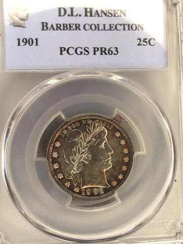 PCGS 1901 Barber Quarter PR63 Cover