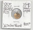 1855 HALF DOLLAR CALIFORNIA FRACTIONAL GOLD - JEWELRY