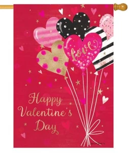 Valentinstag Luftballons Hausflagge - Bild 1 von 1