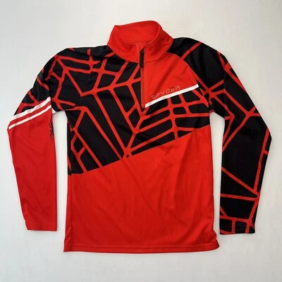 Spyder Niños Talla L Web Cremallera Cuello en T Rojo Manga Larga Capa 1/4 Cremallera Volcano Jersey Foto 1 de 4