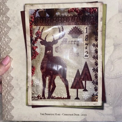 The Primitive Hare Christmas Deer Cross Stitch Kit New No Threads - Image 1 of 2