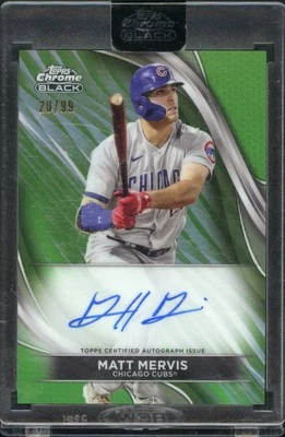 2024 Topps Chrome Black Matt Mervis Green Refractor Auto /99 #CBA-MME Encased - Image 1 of 2