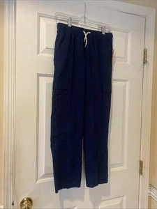 Wonder Nation Boys XL (14-16) Poplin Blue Cargo Pants Pull on Drawstring Pockets - Picture 1 of 11