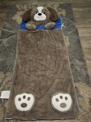 Hugfun 儿童动物睡眠袋棕色狗设计睡袋带拉链  — 第 1/4 张图片