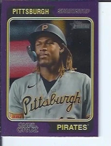 Oneil Cruz 2023 Topps Heritage refractor cromado púrpura - Imagen 1 de 1