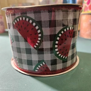 1 Roll Watermelon Wired Ribbon - Picture 1 of 2