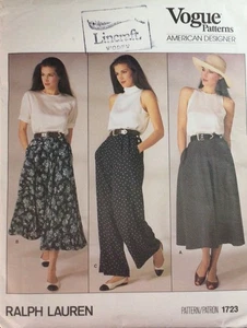 Vogue pattern #1723 Ralph Lauren Size 14 Misses' Skirt & Pants - Picture 1 of 9