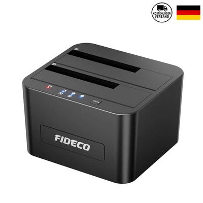 FIDECO Dualschacht USB3.0 Dockingstation | Offline-Klonen | 24TB - Bild 1 von 4