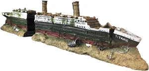 Aquarium Titanic Schiffswrack Dekorationen - Harzmaterial Schiff Dekorationen, Fisch Ta - Bild 1 von 12