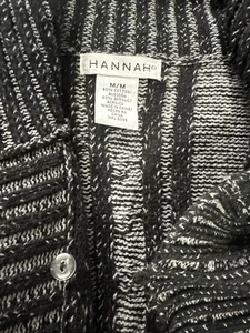Hannah Front Button Sleeveless Sweater Vest Women's Size med black/Gray /details - Picture 1 of 7