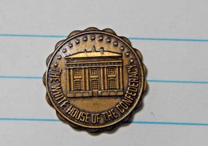 Vintage WHITE HOUSE Of The CONFEDERACY Lapel Pin Badge - Picture 1 of 2