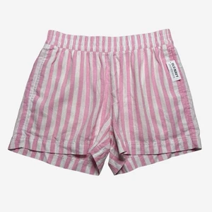 Old Navy High-Rise Linen Blend Shorts Womens Size M Pink Striped 3.5” Inseam NEW - Picture 1 of 9
