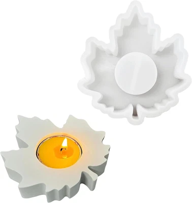 Silikon Ahornblatt Herbst Deko Kerzenhalter Dekoration - Bild 1 von 4
