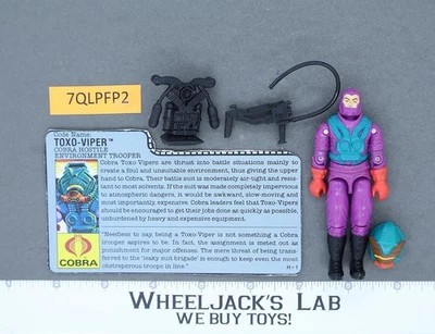 Toxo-Viper V1 100% Completo G.I. Figura de acción Hasbro Joe 1988 vintage Foto 1 de 2