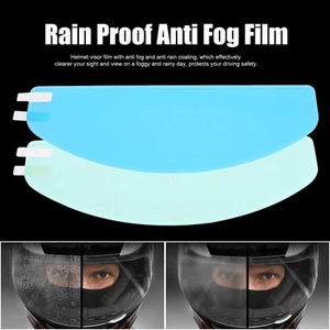 2 Pcs 9.65" x 3.46" Rain Proof Anti Fog Film for Motorcycle Helmet Universal - Picture 1 of 7