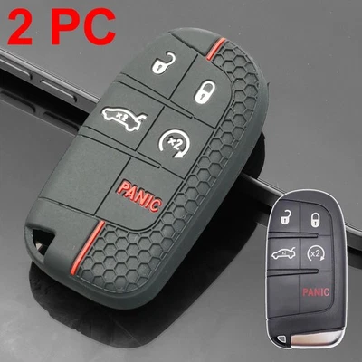 x2 Remote Key Cover Case For Chrysler 300Jeep Renegade Dodge Dart 2018 Silicone Foto 1 de 4