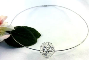 gold Kugel Reif Halsreif Collier Draht Edelstahl Braut Schmuck Ball vergoldet - Bild 1 von 6