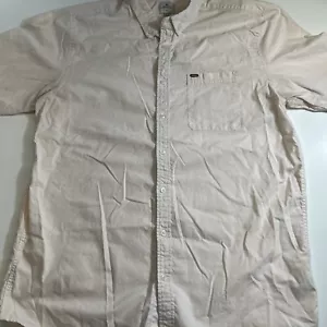 Rip Curl Shirt 2XL Button Up Mens XxL Short Sleeve Light Pink Chest Pocket - Picture 1 of 6