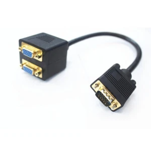 1PC Splitter Cable 1 Computer To Dual 2 Monitor Adapter Gold-plated Terminal - Picture 1 of 2