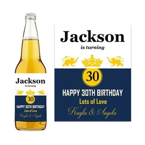 ALMACENAMIENTO PERSONALIZADO CORONA BOTELLA CERVEZA ETIQUETA CUMPLEAÑOS NOMBRE EDAD HOMBRES MUJERES - Imagen 1 de 2