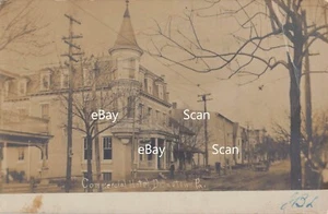 RPPC POSTCARD 1907 COMMERCIAL HOTEL STREET SCENE PHOTO DALLASTOWN PENNSYLVANIA - Picture 1 of 2
