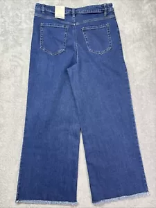 Pantalones de mezclilla Style & Co tobillo pierna ancha deshilachados tiro alto bolsillo adelgazante tobillo talla 10 - Imagen 1 de 10