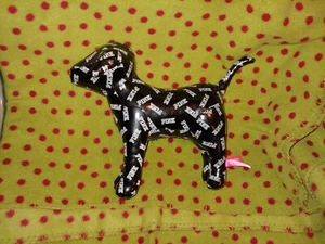 Victoria's Secret PINK LARGE 10 Zoll schwarzer Vinyl-Plüschhund - Bild 1 von 1