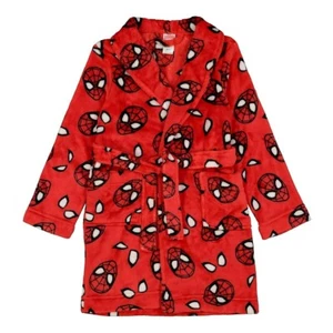 Marvel Spiderman Fleece Robe One Piece Boy Pajamas Boy's Girl's 4 5 6 7 8 10 12 - Picture 1 of 2