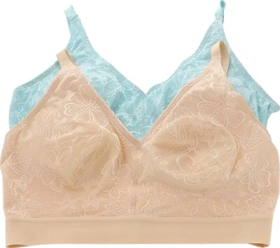 Sujetador de encaje plano Rhonda Shear 2 piezas almohadillas extraíbles beige claro mer m nuevo sin etiquetas (871) Foto 1 de 4