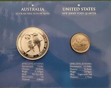 1999 Australian Kookaburra 1 oz 999 Silver Coin - Honor Mark New Jersey State