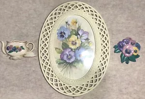 3 Pc Vtg HOMCO Home Interior Floral Pansy Framed Wall Decor Picture Retro MCM - Picture 1 of 9