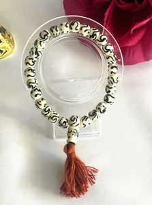 Natural Tibetan Yak Bone Om Bracelet 8mm Prayer Healing Reiki Energy - Picture 1 of 6