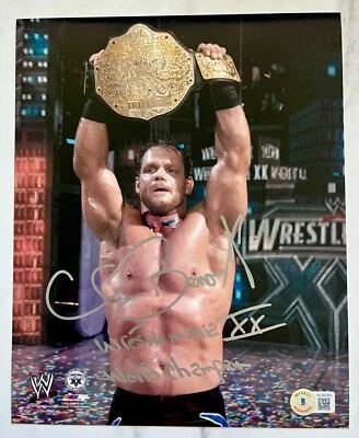 CHRIS BENOIT HAND SIGNED WRESTLEMANIA XX PHOTO WITH INSCRIPTION. BAS BECKETT COA - Image 1 of 2