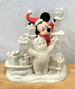 DISNEY SNOWBABIES DEPT 56 MINNIE MOUSE FIGUR "LOOK WHAT WE HAVE FOR MICKEY" - Bild 1 von 12